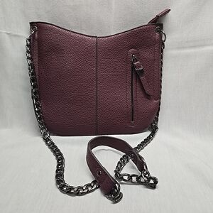 SR2 by Sondra Roberts Cranberry Faux Leather Top Zip Crossbody Purse